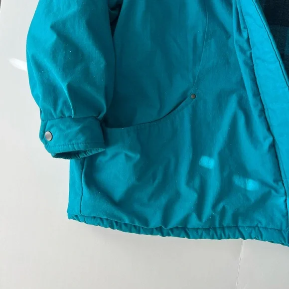 Vintage Ryan Scott Teal Coat with Plaid Lining - Picture 6 of 8